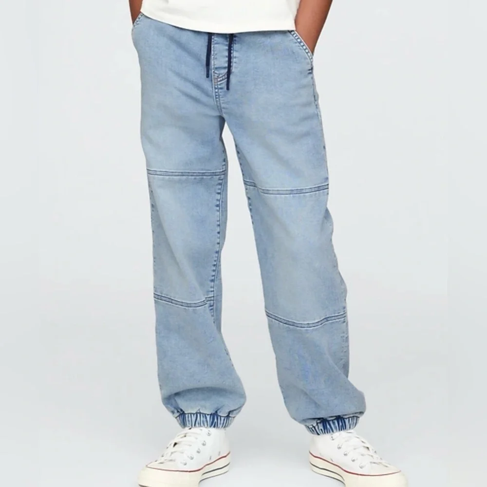 GAP Kids Blue Soft Denim Relaxes Easy Jean Joggers Boy’s Size XL New